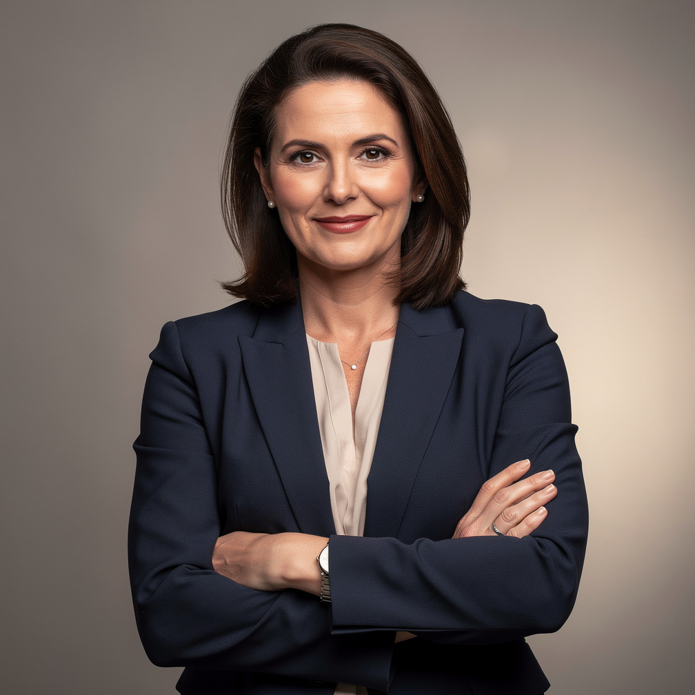 Confident businesswoman leader in a blazer