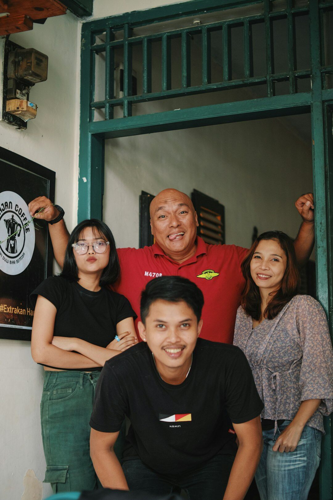Team of professionals standing together in an office